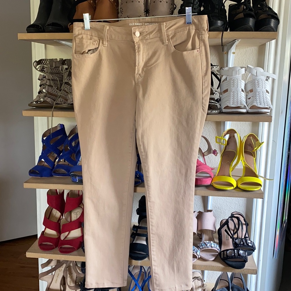 Old navy khaki mid rise skinny jeans